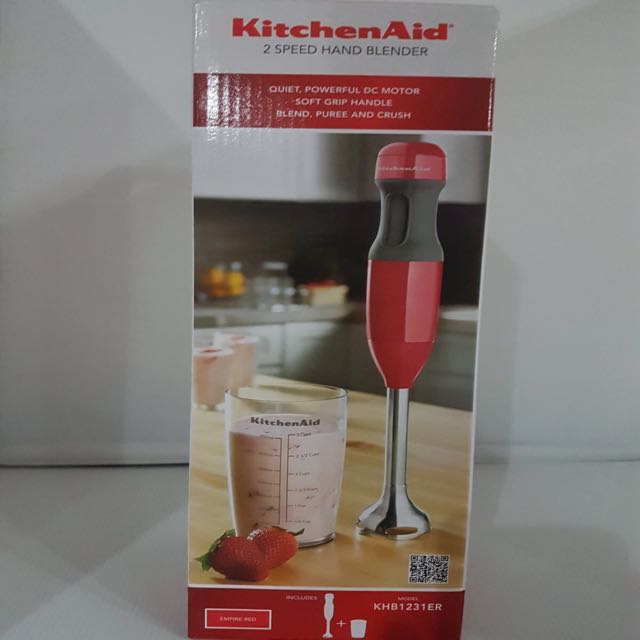 KitchenAid KHB1231 2-Speed Hand Blender, Empire Red - KHB1231ER (Used) 