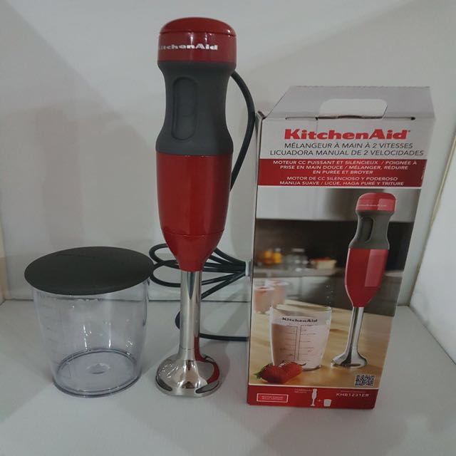 KitchenAid KHB1231 2-Speed Hand Blender, Empire Red - KHB1231ER