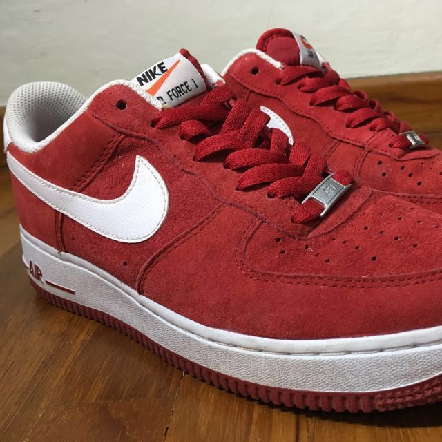 red and white air force 1s