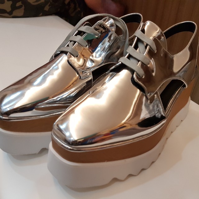 mens silver platform shoes