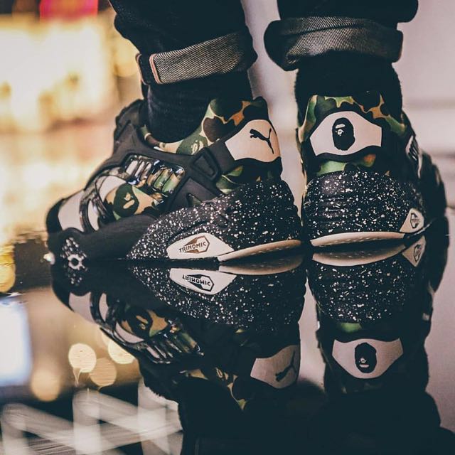 Puma Disc Blaze x Bathing Ape UK 8 Green Camo Men s Fashion Footwear Sneakers on Carousell