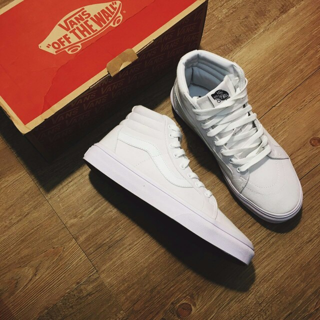 Vans old skool white high cut hot sale
