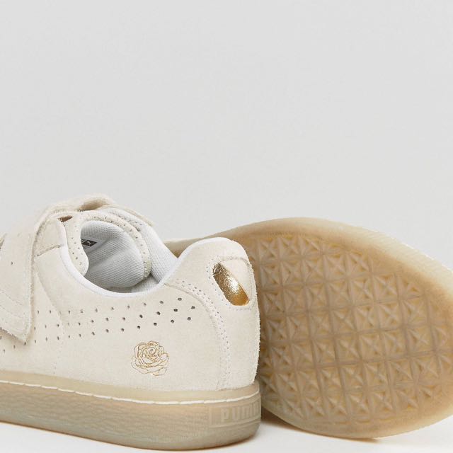 Authentic puma x careaux basket strap trainers in beige Women s