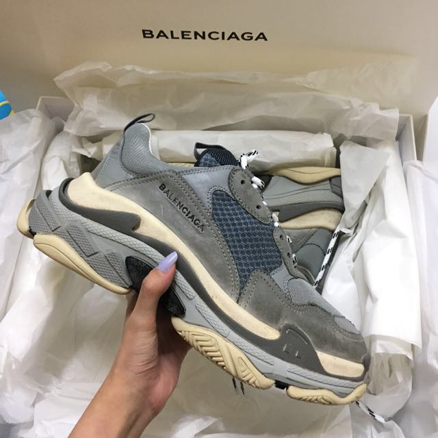 Balenciaga Triple S Ayakkabı Erkek Bayan Beyaz Gri Portakal