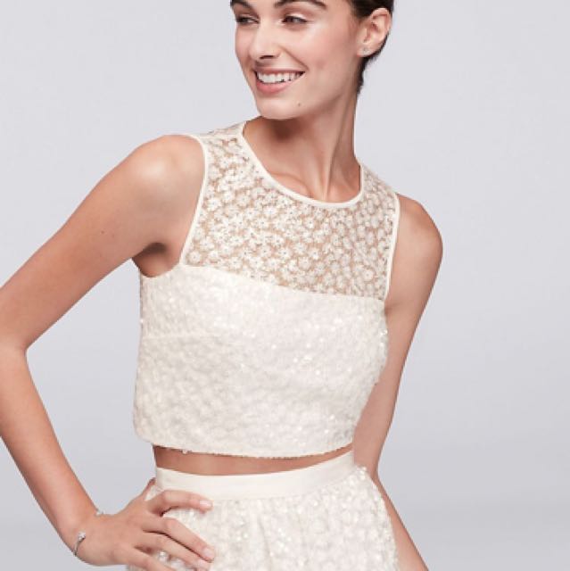 crop top wedding dress davids bridal