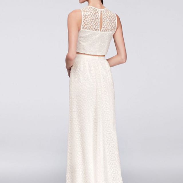DAVID S BRIDAL TWO PIECE WEDDING DRESS Women s Fashion Dresses