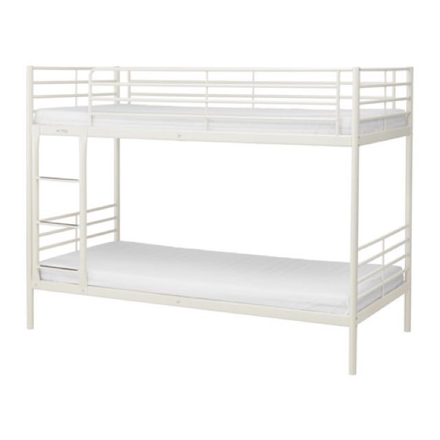 Discontinued White Ikea Svarta Bunk Bed Frame Furniture Beds Mattresses On Carousell