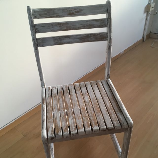 Distressed Wooden Chair, Furniture & Home Living, Furniture, Chairs on