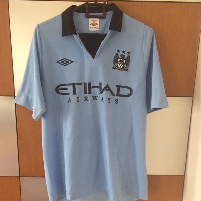 Jersey Manchester City Mancity 12 13 Sablon Kun Aguero Fesyen Pria Pakaian Di Carousell