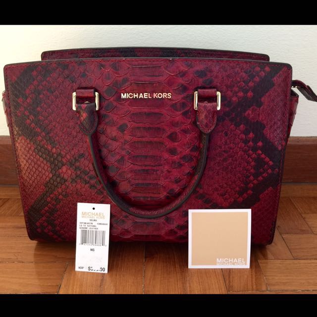 michael kors python bag red