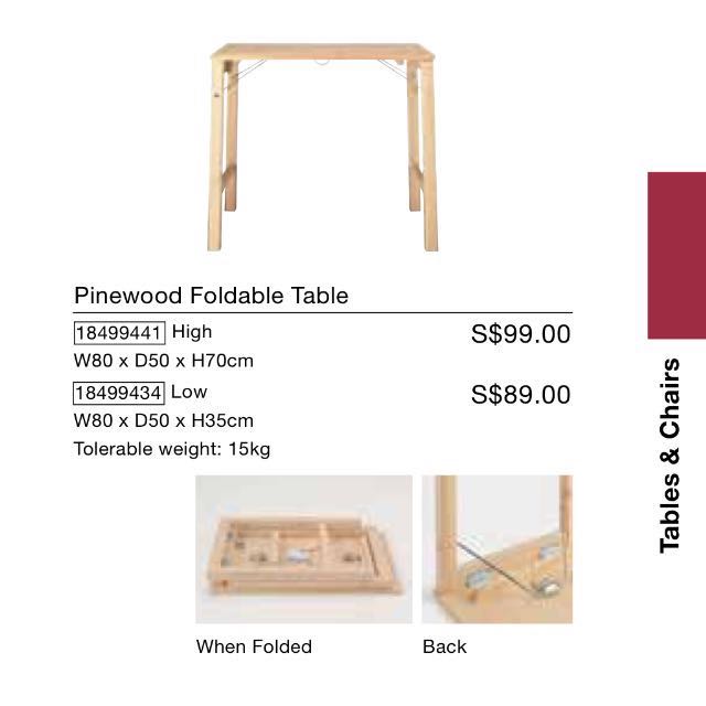 Muji Pinewood Foldable Table Furniture Tables Chairs On Carou