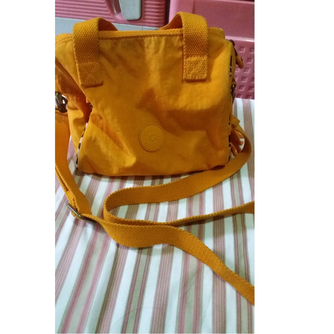 Preloved Original Kipling sling bag sunset yellow, Women's Fashion ...