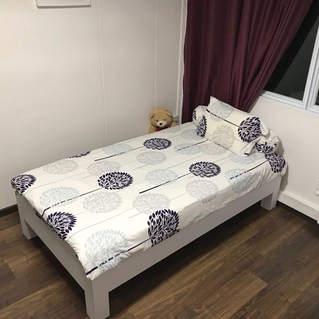 Super single bed with Seahorse Diamond mattress, Furniture & Home