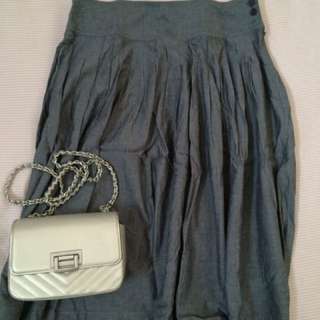 Grey Denim Skirt