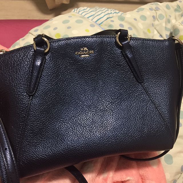 coach blue sling bag