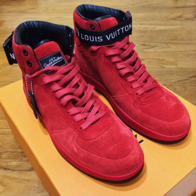pink and red louis vuitton sneakers