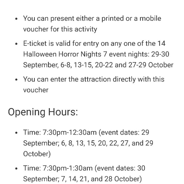 HHN 7 ticket USS, Tickets & Vouchers, Event Tickets on Carousell