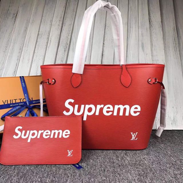 Supreme LV bag, Women's Fashion, Bags & Wallets, Beach Bags on Carousell