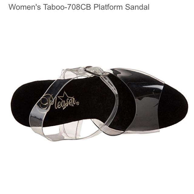 Pleaser women s taboo 708CB platform sandal black patent Women s Fashion Footwear Sandals on Carousell