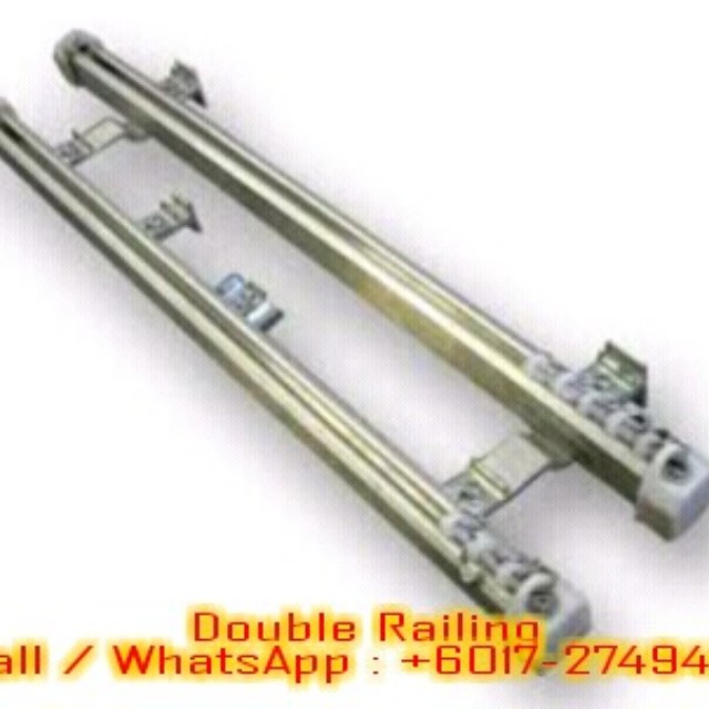 Rail Langsir Aluminium DOUBLE, Furniture & Home Living, Home Decor