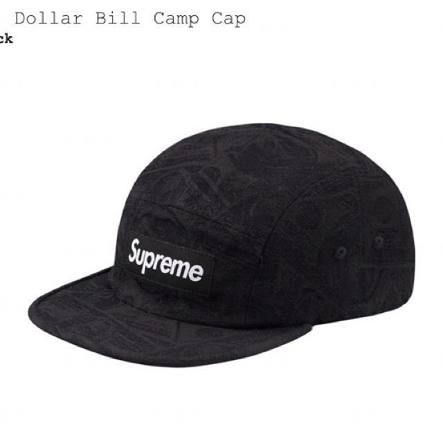 supreme 5 panel hat black