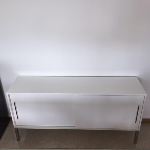 White Ikea Sideboard High Gloss Finish Good Condition Furniture Shelves Drawers On Carousell Adjustable seat height as well. white ikea sideboard high gloss