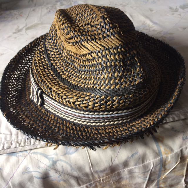 ZARA STRAW HAT, Fesyen Pria, Aksesoris 