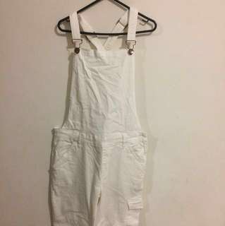 Cotton On white full length overalls