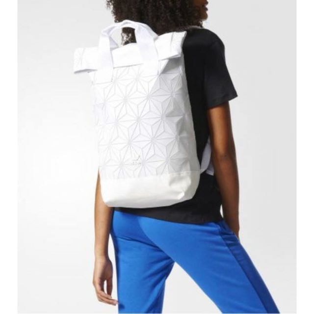 Adidas 3D Roll Top Backpack - White, Sports, Sports Apparel on Carousell