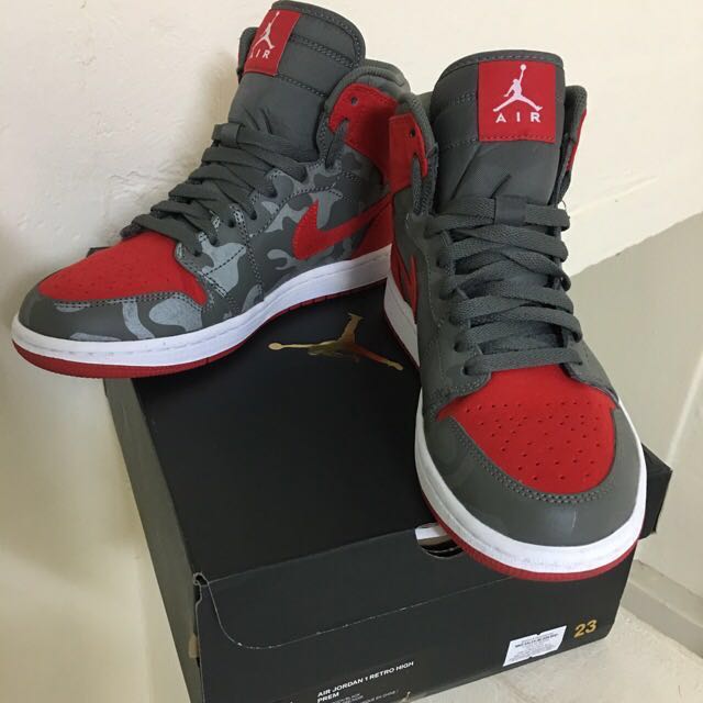 Air Jordan 1 Retro High Premium Camo Red