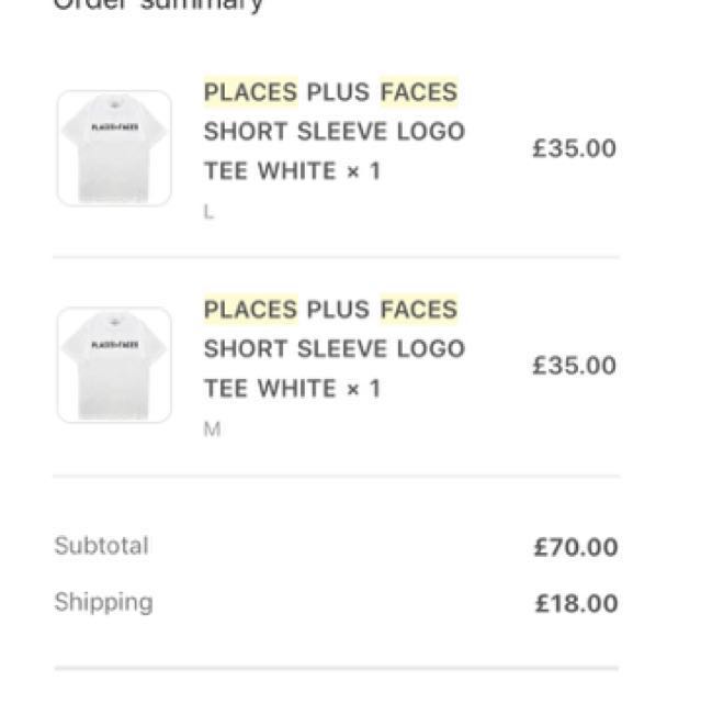 Below Retail Places Plus Faces White Tee Men S Fashion Clothes On Carousell