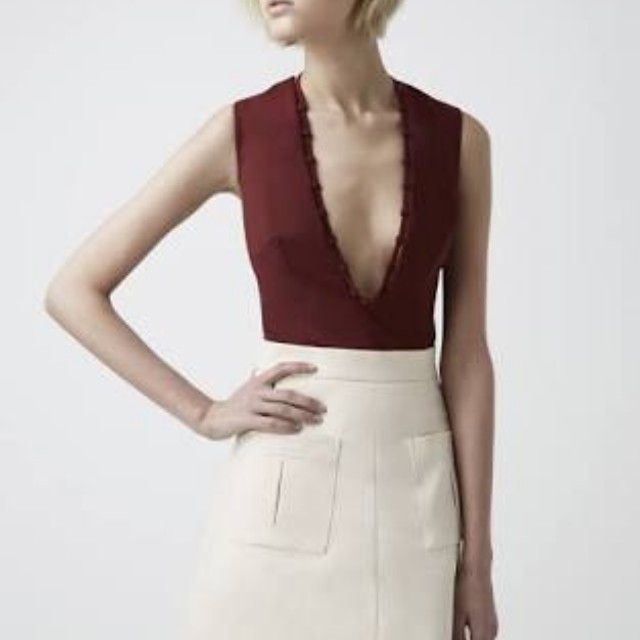 Finders Keepers One Step Cream Pocket A Line Skirt Women S