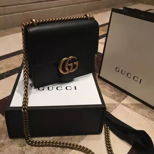 Gucci Grade A Black Sling Bag, Women's Fashion, Bags & Wallets, Tote ...