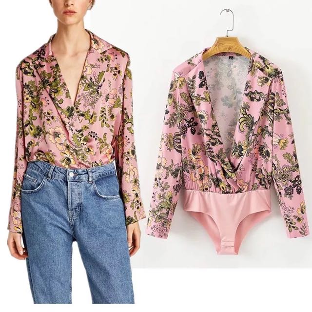 pink bodysuit zara