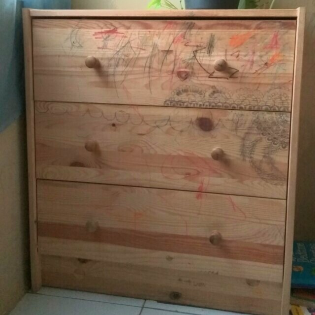 Lemari Laci Kayu Ikea Wooden Drawer Perabotan Rumah Di Carousell