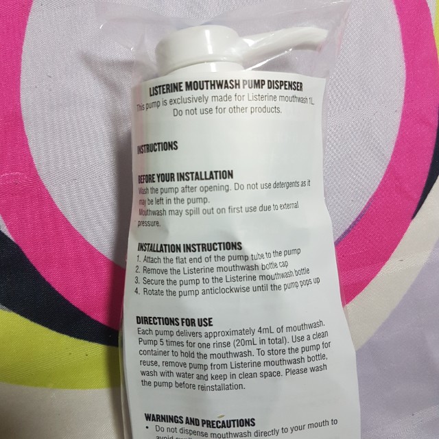 Listerine Mouthwash Pump Dispenser, Everything Else on Carousell