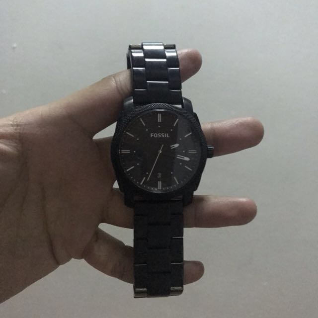 matte black Fossil Watch, Luxury 