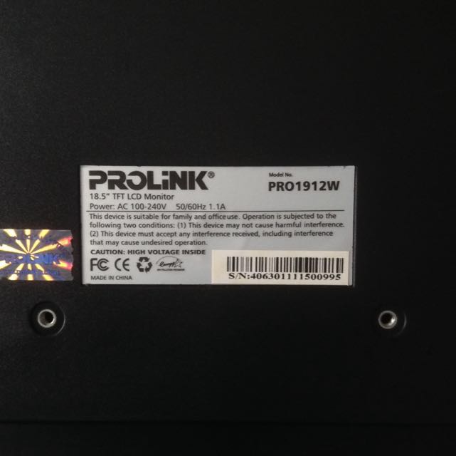 Monitor (Category: Health Monitors & Weighing Scales) located in Singapore. Submitted by lule_inc (Listing ID 24595521, Image 3). Description: ProLink monitor 19in Good condition.