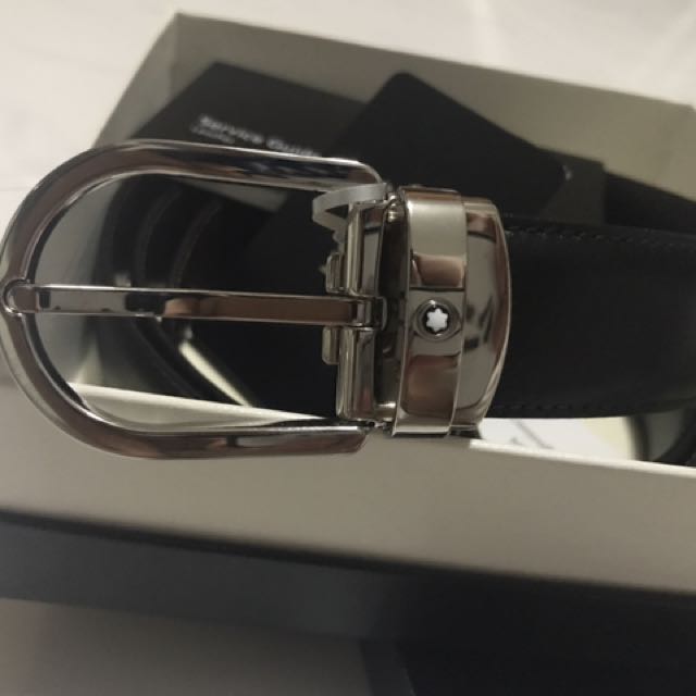 Mont Blanc Leather Belt 38157 Men s Fashion Watches Accessories Wallets Card Holders on Carousell