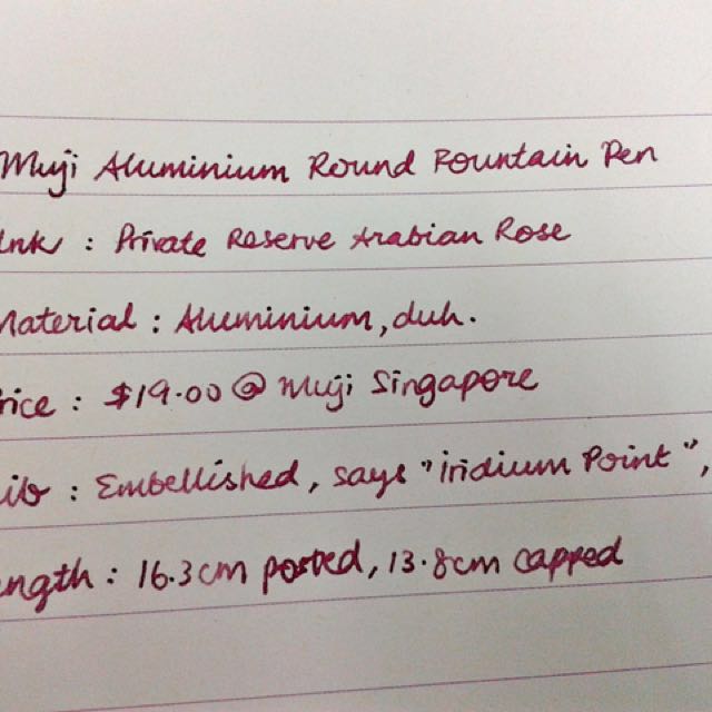 Muji Fountain Pen (full sized version) iridium point steel nib UOBPayNow, Hobbies & Toys