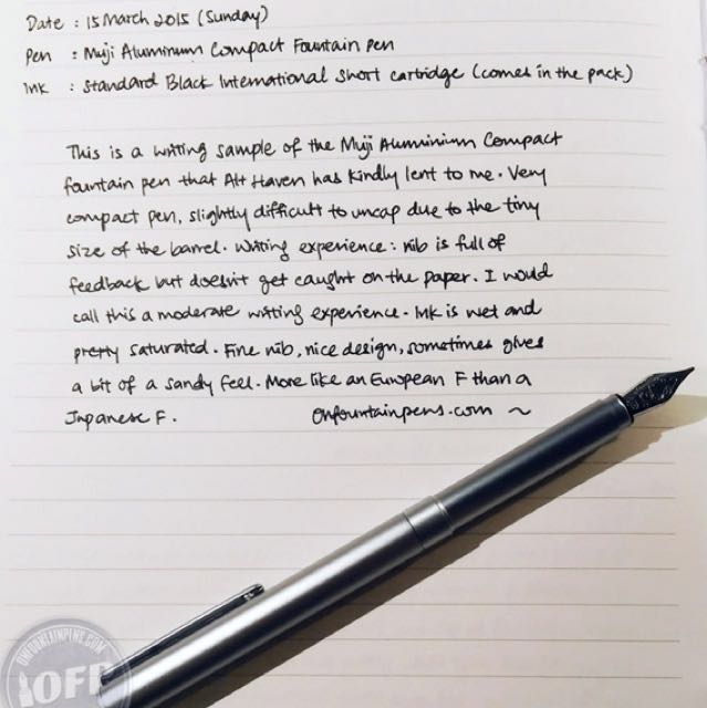 Muji Fountain Pen (full sized version) iridium point steel nib UOBPayNow, Hobbies & Toys