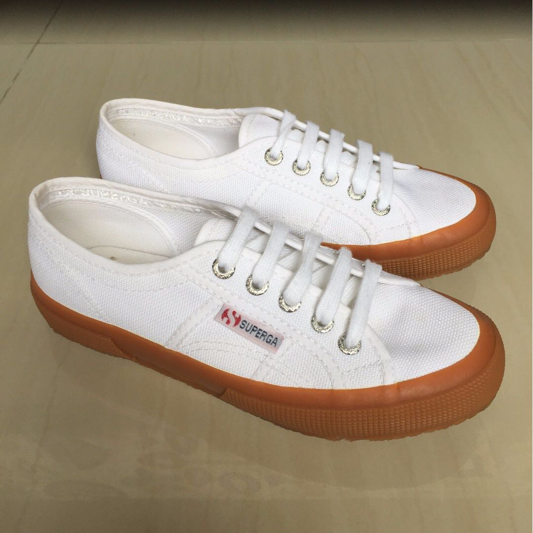 superga gum sole white