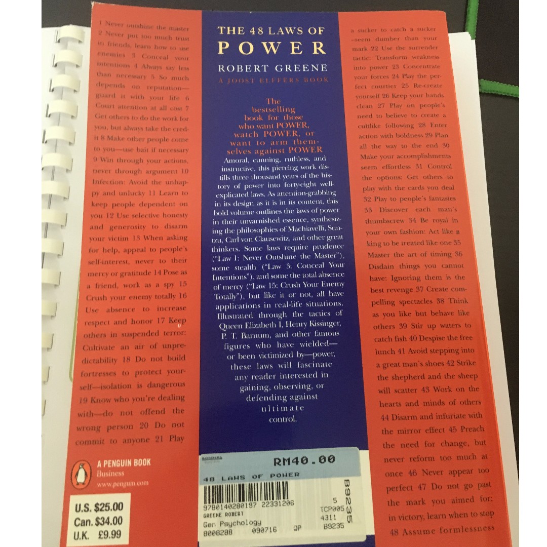 THE 48 LAWS OF POWER - ROBERT GREENE - 9780140280197