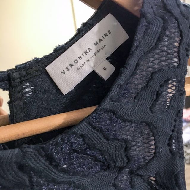 veronika maine navy dress