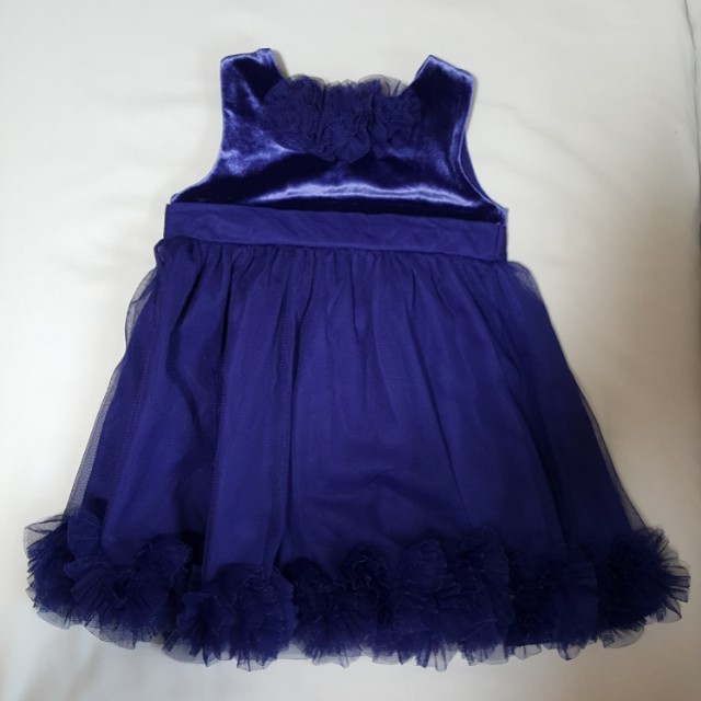 blue velvet baby dress