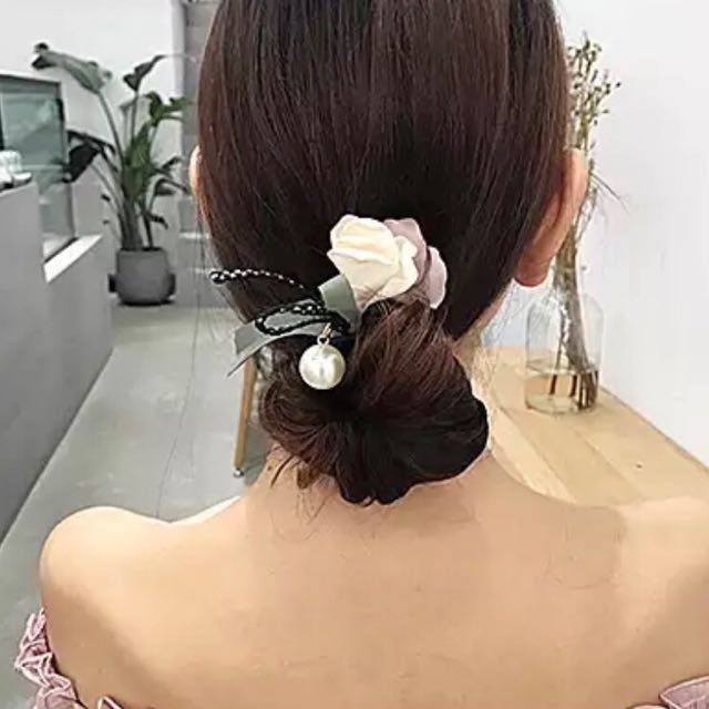 Flower Hair Bun Accessory Wrist Corsages