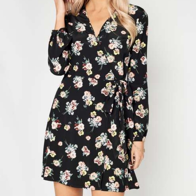 miss selfridge floral wrap dress