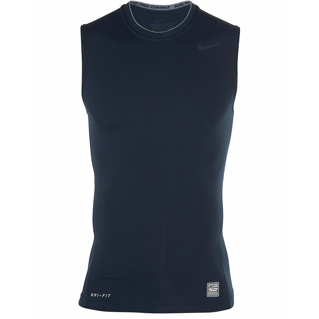 Nike Pro Combat Compression Elite Dri-Fit Active Sleeveless Shirt Mens  Style 405808 (Black) Size (S)
