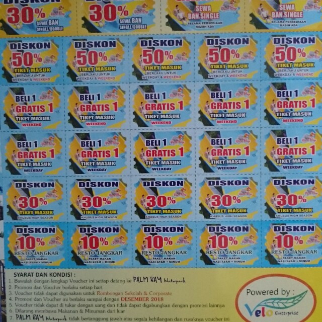 Voucher Tiket Promosi Palm Bay Waterpark Tickets Vouchers