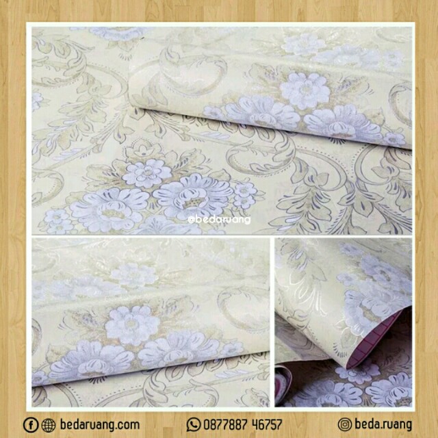 Wallpaper Batik Bunga Biru Home Amp Furniture On Carousell